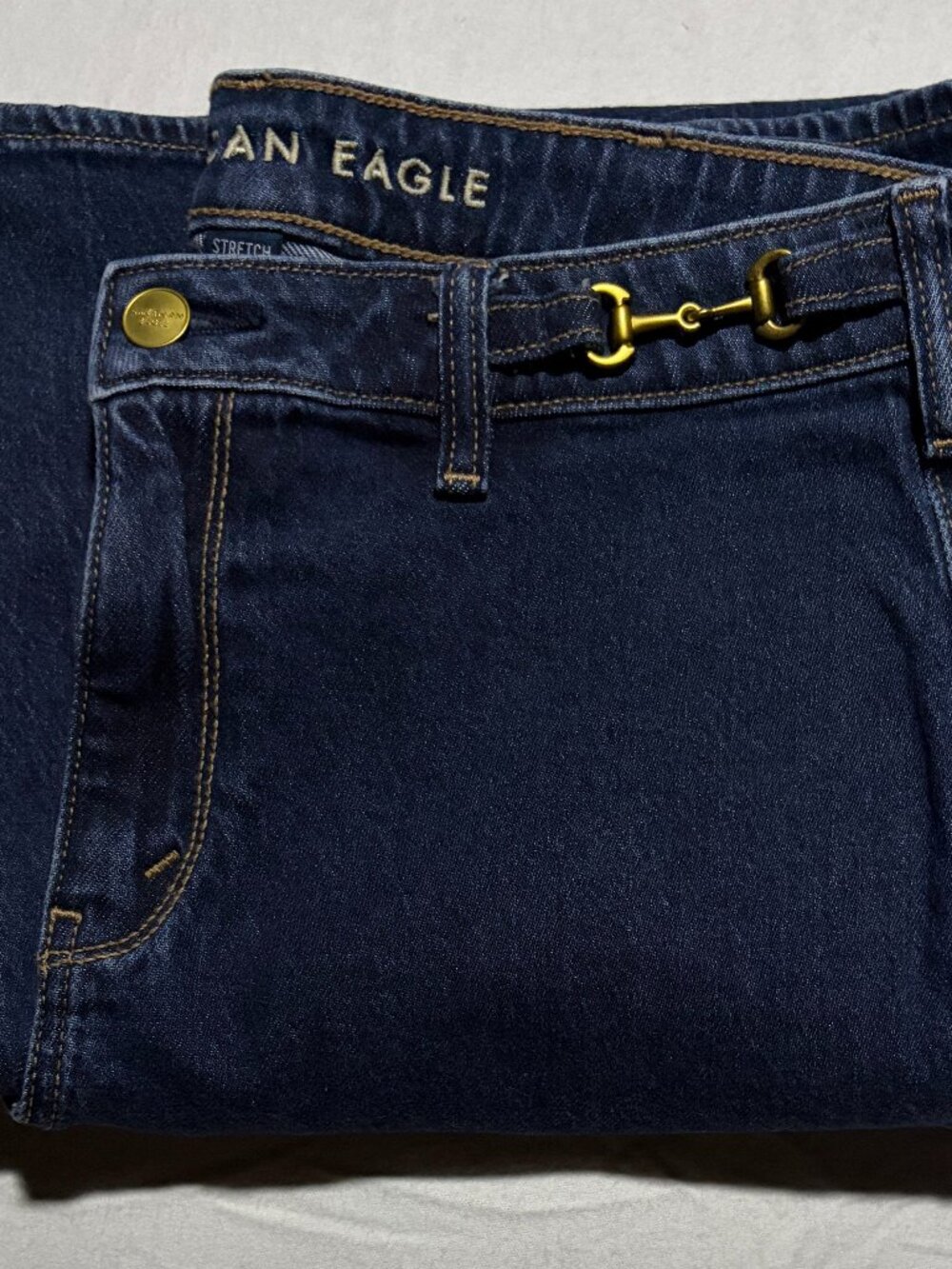 American Eagle Dreamy Drape Wide Leg Jeans Women’s 8 Dark Wash High Rise Like Ne